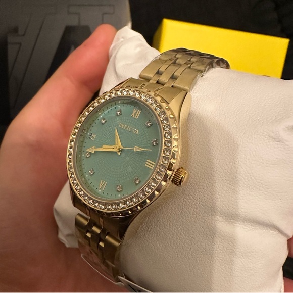 NIB INVICTA Wildflower Women’s Watch - 33mm, Gold & Tiffany Blue (69232)